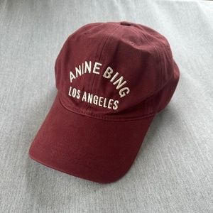 Anine Bing Dark Cherry Baseball Hat